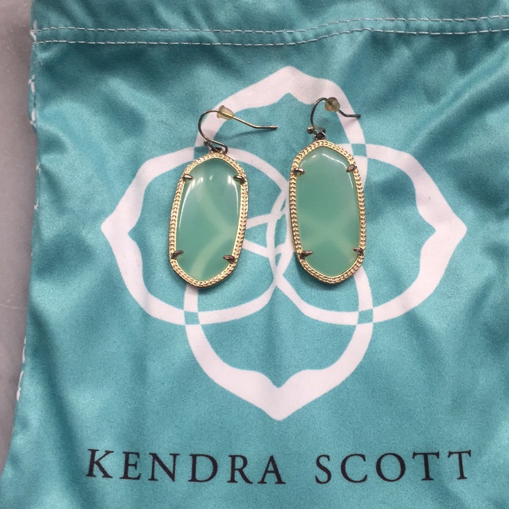 Kendra Scott Elle Earrings in mint green and gold